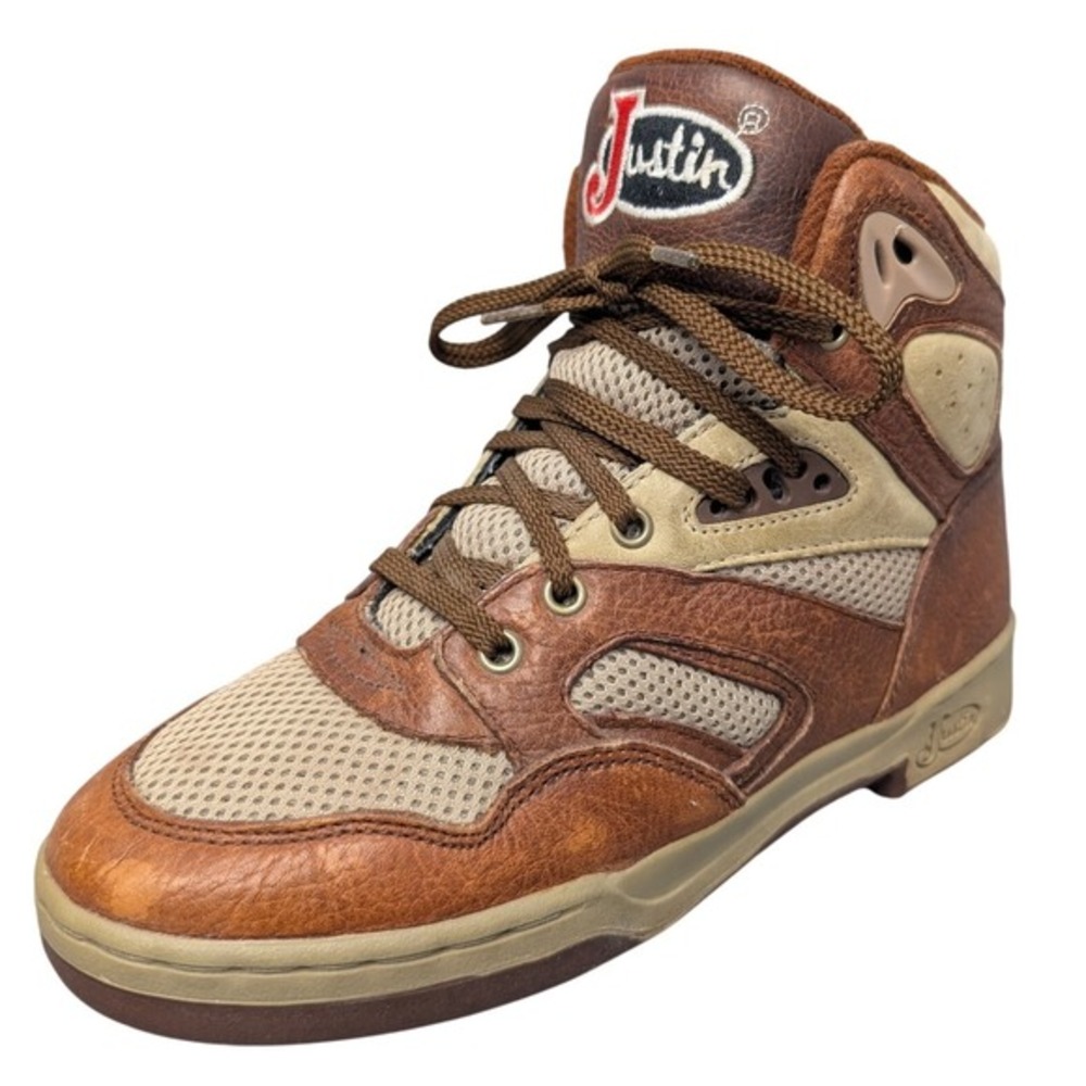 Justin Sport Lace-R Womens Size 6M Brown Leather High Top Sneakers L0996P